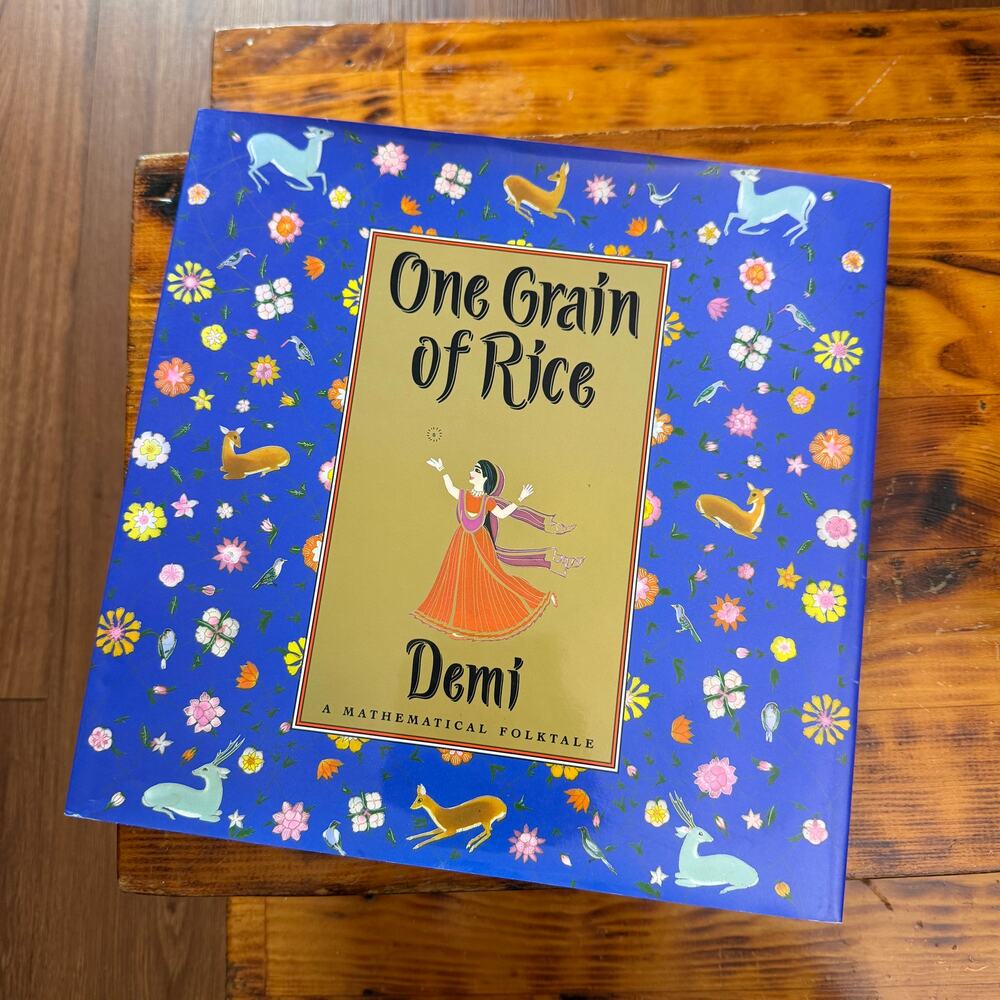 Vintage 1997 One Grain Of Rice: A Mathematical Folktale (Indian) Hardcover Book